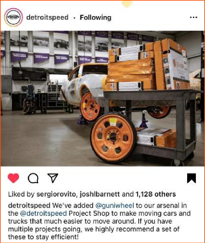 Instagram post by detroitspeed using Guniwheel